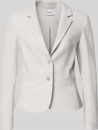 More & More More & More Slim Fit Blazer mit Reverskragen in Hellgrau, Gr&ouml;&szlig;e 34