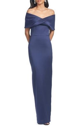 Sachin & Babi Viveca Off the Shoulder Gown in Night Sky at Nordstrom Rack, Size 12