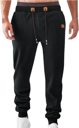 Generic Joggers for Men UK Tracksuit Bottoms with Pockets Straight Leg Sweatpants Casual Baggy Solid Trousers Elastic Waist Drawstring Track Pants Fitness Run