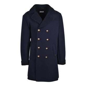 Daniele Alessandrini Cappotto - Heren - Mantel - Blauw - 2XL - Wol - Jassen