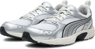 Puma Heren Milenio Tech Leather Lage Sportschoenen (Wit/zilver)