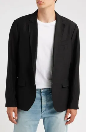 Rag & Bone Skeleton Wool & Linen Sport Coat in Black at Nordstrom, Size 44