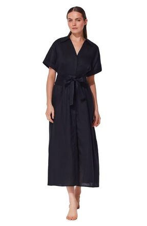 Gottex Hokkaido Shirt Dress Cover-Up in Black at Nordstrom, Size Medium