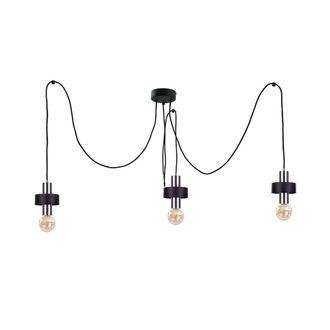 Netlighting Unica Cluster Pendant Ceiling Light Black Silver 3x E27