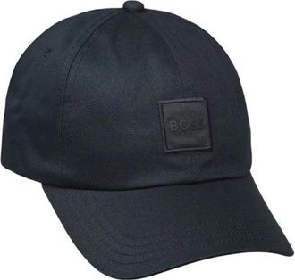 HUGO BOSS Hats & Caps, male, Blue, ONE SIZE, Blue Cotton Visor Hat Spring/Summer Collection