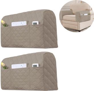OEM Fundas Para Reposabrazos De Sof&aacute; (2 Unidades), Funda El&aacute;stica Para Sof&aacute;, Con 3 Bolsillos, Aptas Para La Mayor&iacute;a De Sof&aacute;s, Color Topo