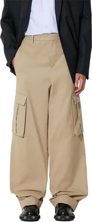424 Cargo broek in gladde stof - Heren - Wijde Broeken - Beige - M - Broeken