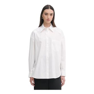 Patrizia Pepe Dames, Blouses & Shirts, Wit, Maat: M Katoen