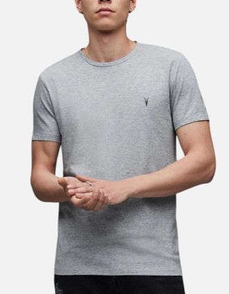 AllSaints Allsaints Mens ALL SAINTS Mens T Shirts Tonic Crew Neck Short Sleeve Rumskull Plain Casual Tops - Grey - Size: 46