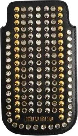 Miu Miu Pre-owned Accessories, female, Black, Size: ONE SIZE Pre-owned Phone Pouch
