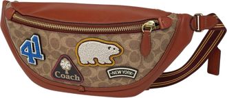 Coach Beige Brown Leather Coated Canvas Fanny Pack (Pre-Owned)