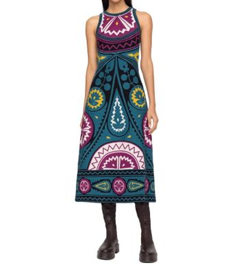 Sea New York Gael Applique Sleeveless Dress In Teal