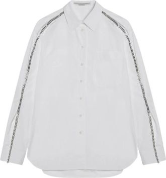 Stella McCartney Falabella overhemd met kettingdetail - Dames - Blouses & Shirts - Wit - Maat: XS Katoen