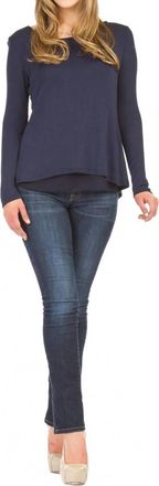 Papillon Georgette Lined Sweater With Split Back And Bow In Black