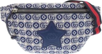 Gucci Pre-owned Belt Bags, female, Blue, Size: ONE SIZE Pre-owned Canvas Belt Bag