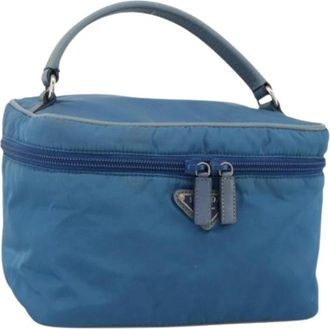 Prada Pre-owned Handbags, female, Blue, Size: ONE SIZE Pre-owned Vintage Nylon Hand Bag