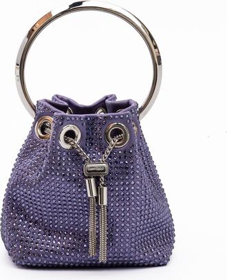 Jimmy Choo London Purple Bon Bon Micro Crystals Womens Bucket