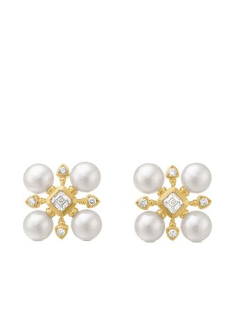 David Yurman 18kt geelgouden Renaissance oorbellen met parel en diamant (16,5mm)