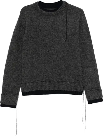 sacai Double-layered Frayed-edge Sweater