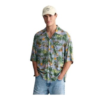 GANT Korte mouw Hawaiiaans overhemd - Heren - Korte mouwen Overhemden - Veelkleurig - 3XL - Overhemden