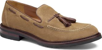 Johnston & Murphy Hartford Tassel Loafer in Beige Italian Suede at Nordstrom, Size 11.5