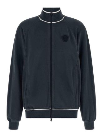 Brunello Cucinelli Blue Heraldic Patch Sweatshirt