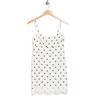Wayf Lace Trim Minidress in Ivory Polka Dot at Nordstrom Rack, Size X-Large
