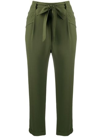 Liu Jo high-rise cropped trousers - women - Polyester/Polyester - 44 - Green