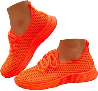 Generic Womens Mesh Lace Up Running Shoes Lightweight Casual Outdoor Slip On Sneakers Fashion Breathable Low Top Walking Sock Shoes Womens Hiking Athletic Ten