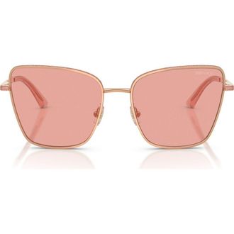 Jimmy Choo London Orli 55mm Square Sunglasses in Rose Gold /Pink Glitter at Nordstrom