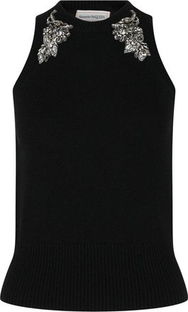 Alexander McQueen Alexander Mcqueen Wool & Cashmere Racerback Tank Top