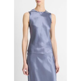 Vince Naia Sleeveless Satin Shell in Mauve Thistle at Nordstrom Rack, Size X-Small