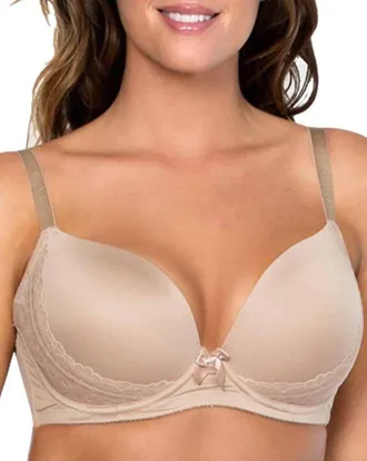 Affinitas Casey Plunge Molded Bra In European Nude
