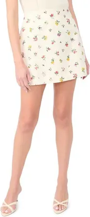 Ted Baker Margaret Floral Cotton Miniskirt in Vanilla Ice at Nordstrom, Size 10