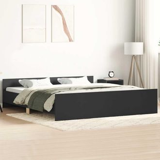 vidaXL Estructura De Cama Con Cabecero Piecero Negro 200x200cm Vidaxl