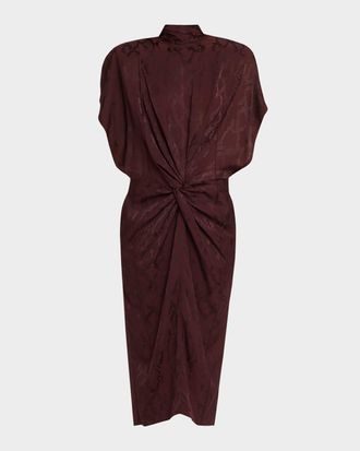 Stella McCartney Fluid Jacquard Midi Dress