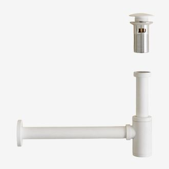 Sklum Set De Sif&oacute;n De Lavabo En Acero Inoxidable Bibur Y V&aacute;lvula De Desag&uuml;e Para Lavabo Tipo Click-clack Orveta Sklum