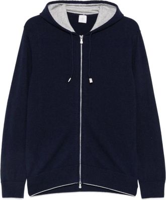 Eleventy Volledige Rits Hoodie - Heren - Vesten met rits - Blauw - L - Katoen - Hoodies & sweatvesten