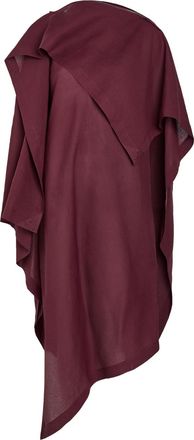 Issey Miyake All Squares Cape-effect Asymmetric Paper-blend Midi Dress - Burgundy - 2