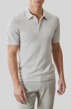 Robert Barakett Halric Polo Sweater in Swan at Nordstrom, Size Xx-Large