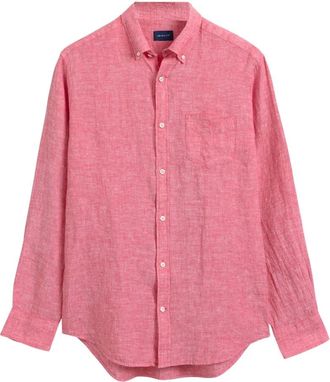 GANT Casual Overhemd - Heren - Casual Overhemden - Roze - 2XL - Linnen - Overhemden