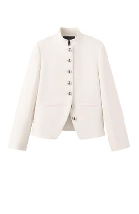 Mango Mandarin Collar Jacket in Off White at Nordstrom, Size Xx-Small