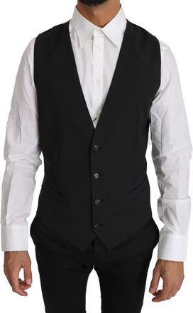 Dolce & Gabbana Mens Wool Vest Classic Fit - Black - Size EU 50 (Mens)