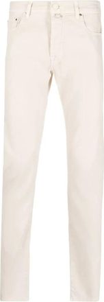 Jacob Cohen Lichtbeige Skinny Broek - Heren - Skinny broeken - Beige - W29 - Katoen - Broeken