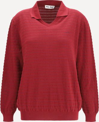 Miu Miu Maglione in cotone con scollo a V Woman 40