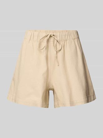 Only Loose Fit Shorts aus Viskose-Leinen-Mix Modell CARO in Sand, Gr&ouml;&szlig;e S
