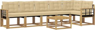 vidaXL Conjunto De Sof&aacute;s De Exterior 7 Uds. Y Beige Vidaxl
