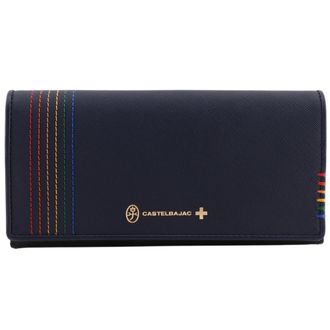 JC de Castelbaljac Black Leather Long Wallet (Bi-Fold) (Pre-Owned)