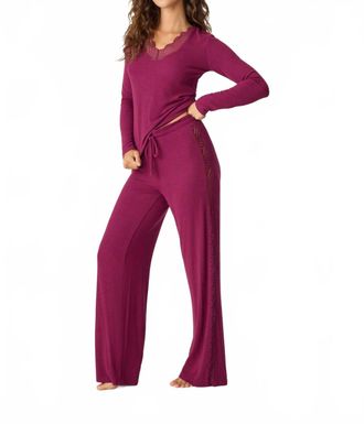 PJ Salvage Sweet Dreams Pant In Bordeaux