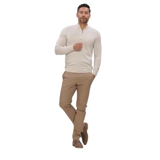 Stefano Lauran Half Zip Anders - Heren - Truien - Beige - Maat: M Wol